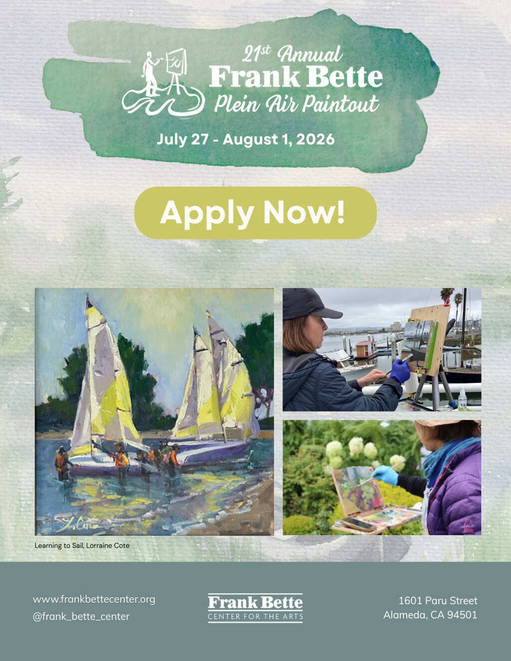 Frank Bette Frank Bette  Alameda   Plein Air Paintout Event promotion flier on Digifli com