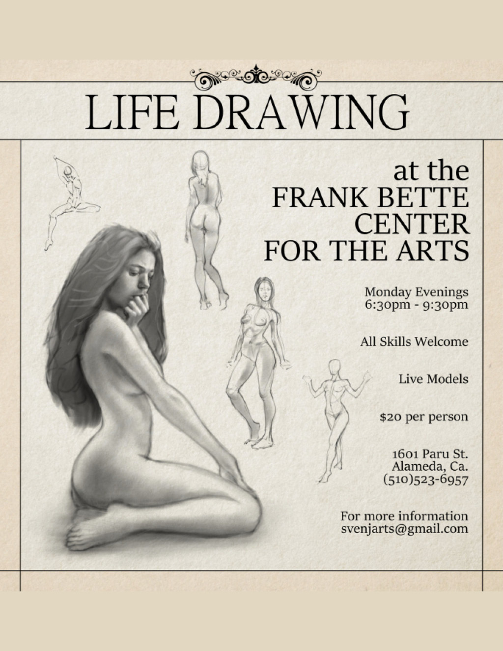 Frank Bette Center For the Arts Frank Bette Center for the Arts  Alameda promotion flier on Digifli com