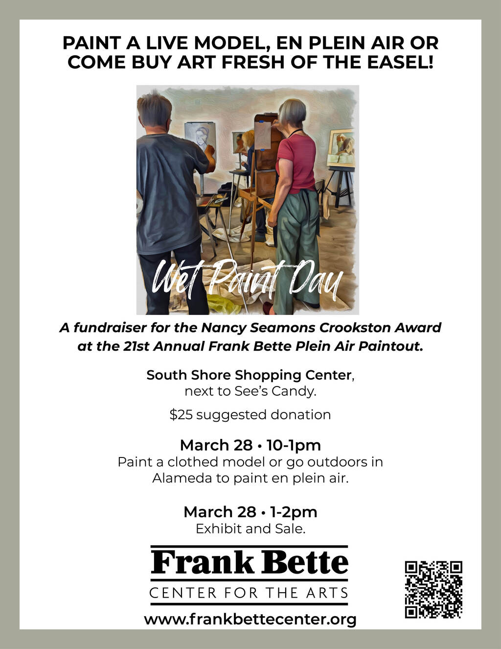 Frank Bette Frank Bette  Alameda  Wet Paint Day Art Event promotion flier on Digifli com