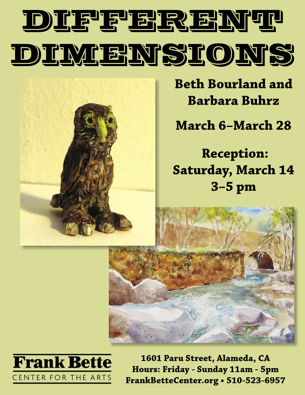 Frank Bette Frank Bette  Alameda  Art Exhibition  Different Dimensions  promotion flier on Digifli com