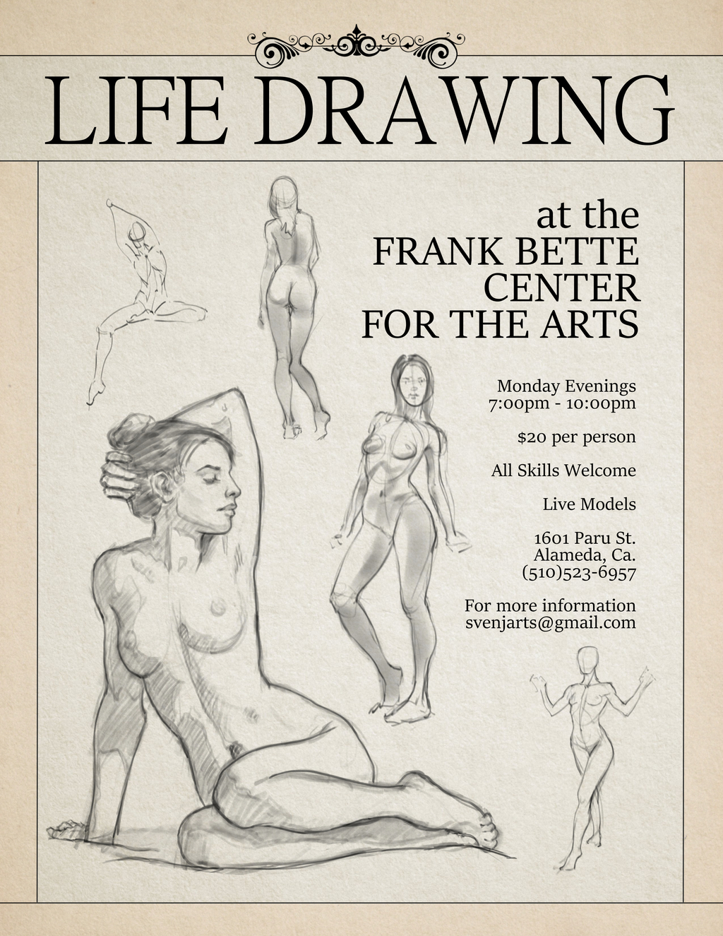 Frank Bette Center For the Arts Frank Bette Center for the Arts  Alameda promotion flier on Digifli com