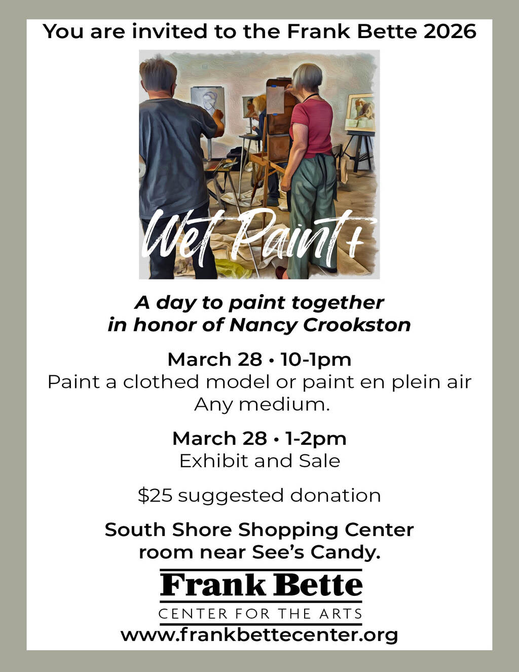 Frank Bette Frank Bette  Alameda  Wet Paint Event and Exhibit promotion flier on Digifli com