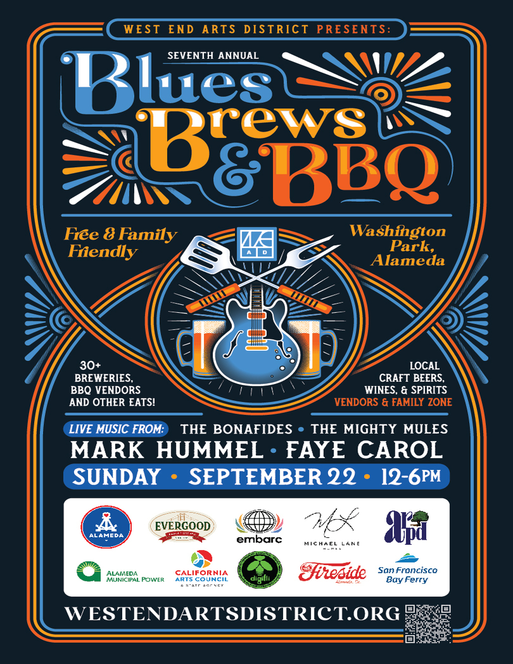 unkown Celebrate Blues  Brews   BBQ at Washington Park  Alameda promotion flier on Digifli com