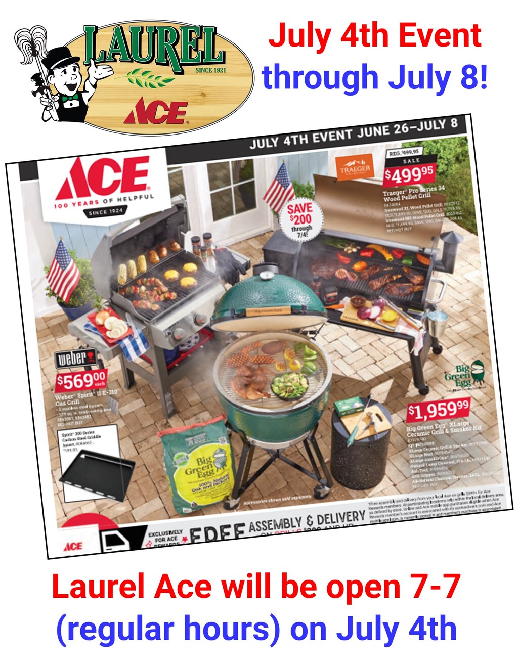 Laurel Ace Hardware Celebrate July 4th with Laurel Ace Hardware   s Grill tastic Event  promotion flier on Digifli com