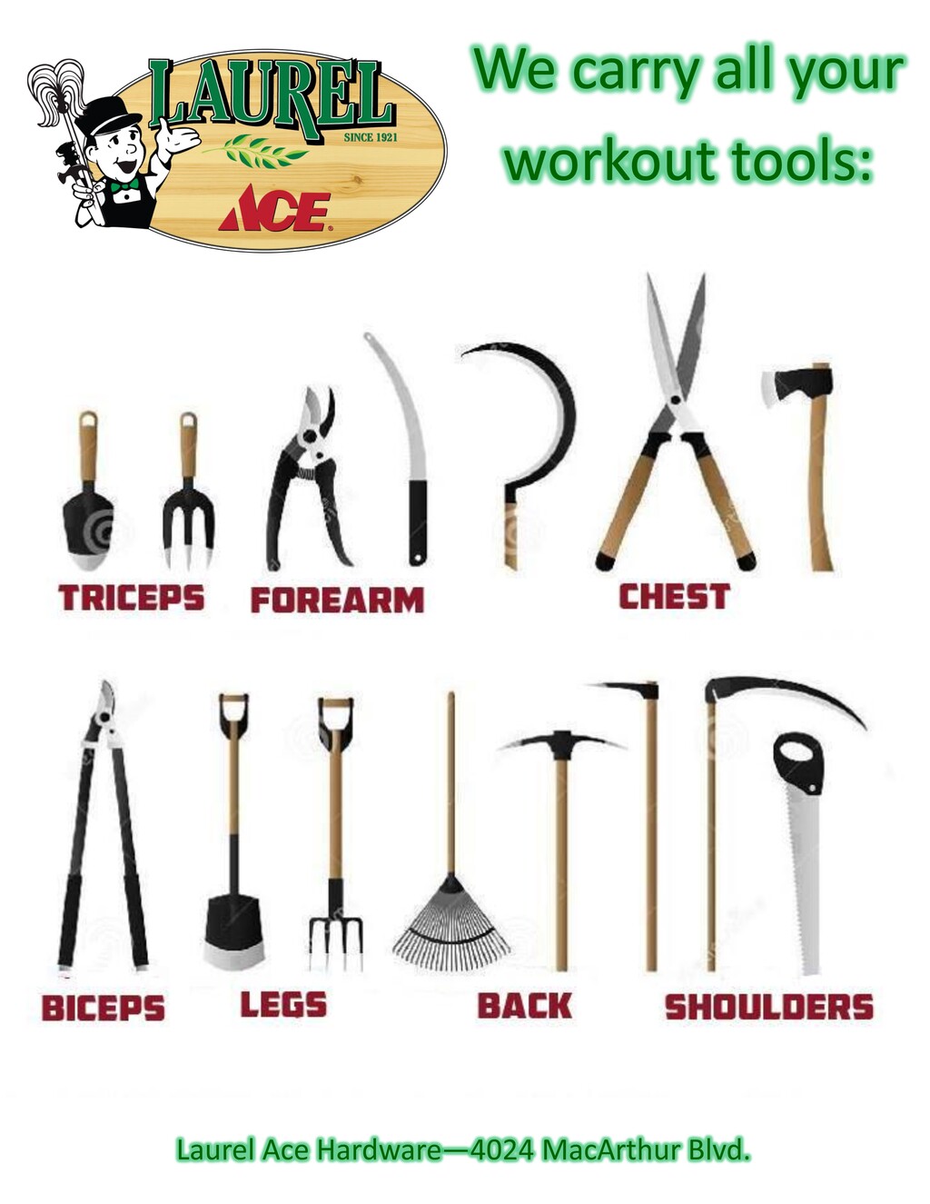 ACE Laurel Ace Hardware  Oakland   Gardening Tools Display promotion flier on Digifli com