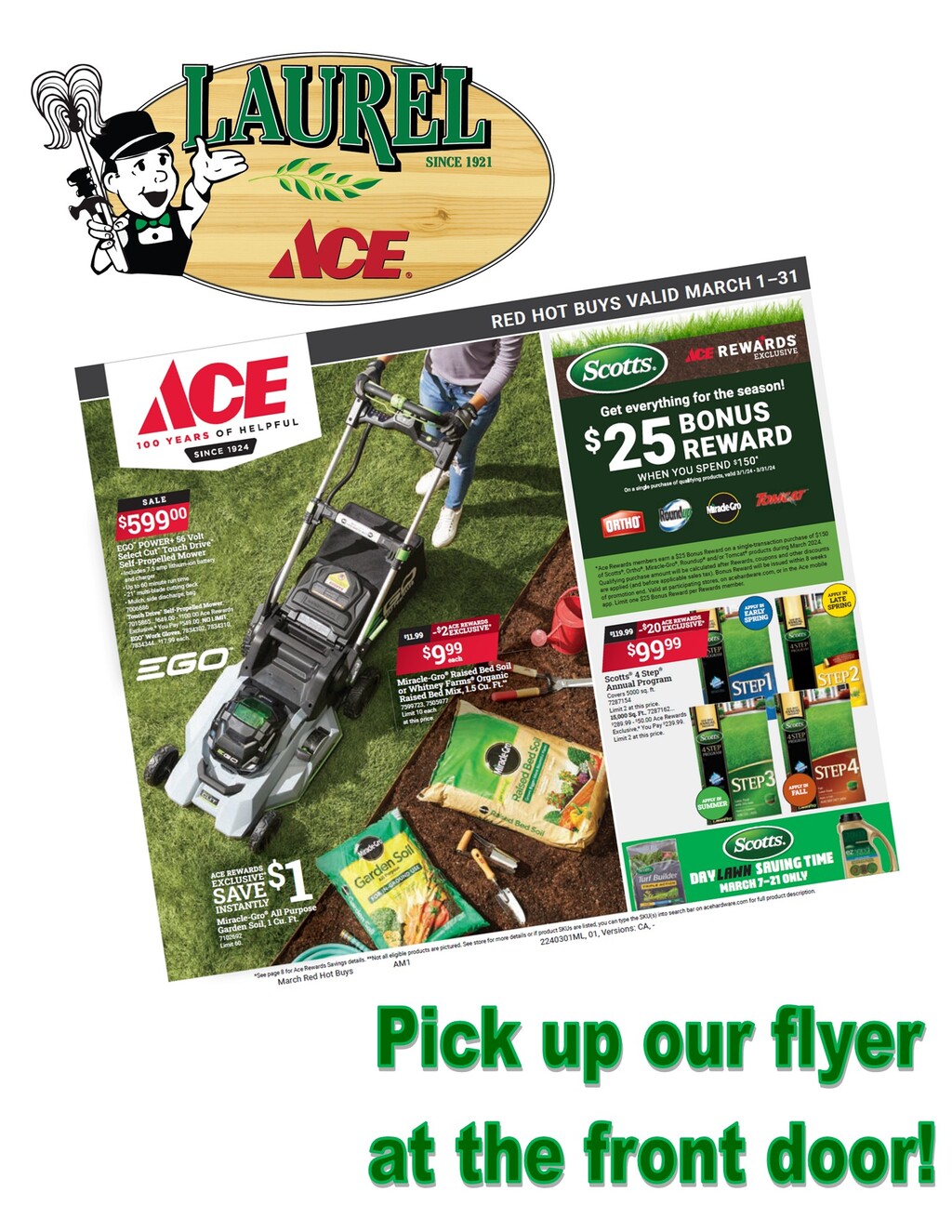 Laurel Ace Hardware AUREL     A Hardware Store Since 1921 with RED HOT BUYS Valid March 1 31 promotion flier on Digifli com