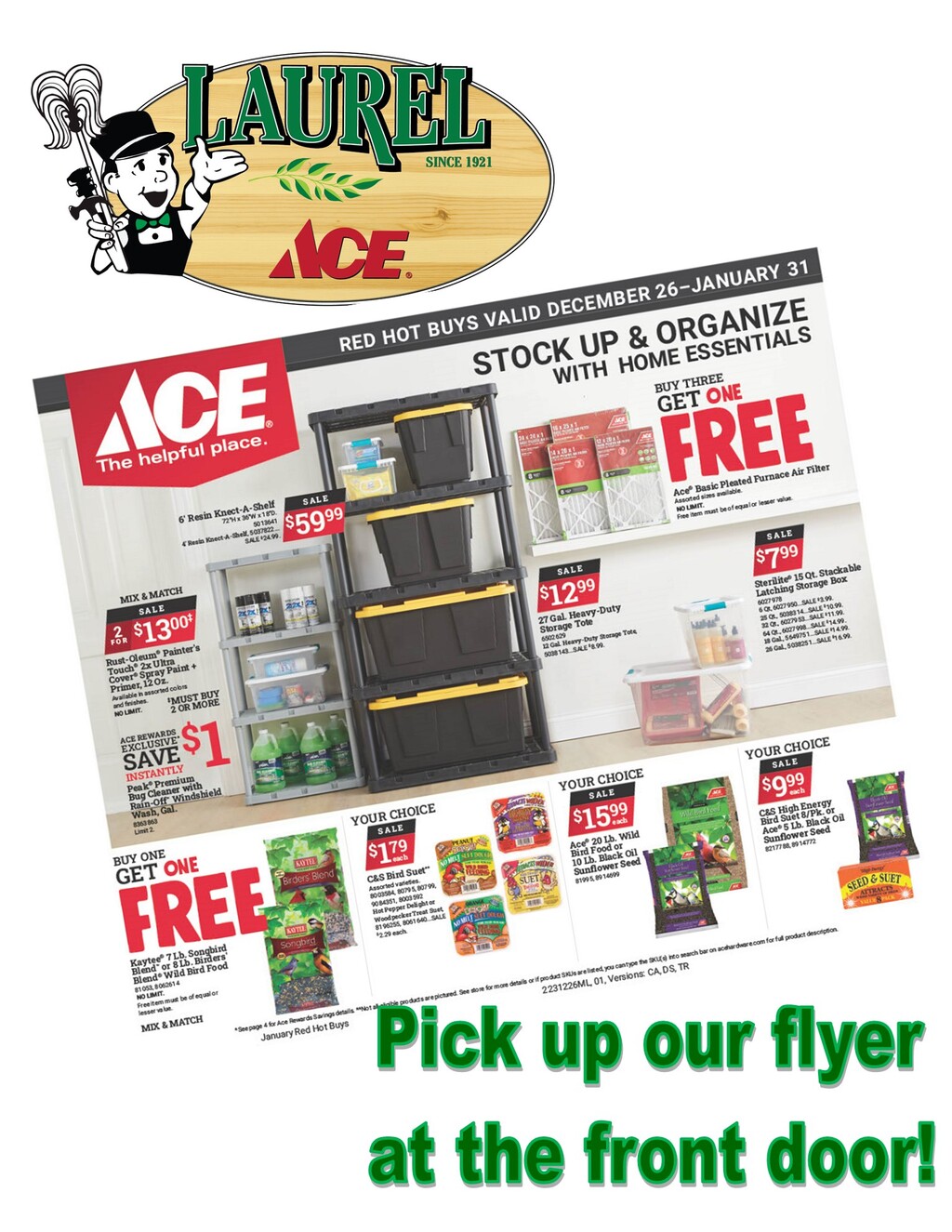 Laurel Ace Hardware Red Hot Buys at Laurel Ace Hardware promotion flier on Digifli com