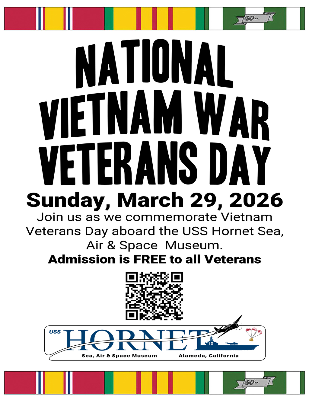 USS HORNET USS Hornet  Alameda  National Vietnam War Veterans Day Commemoration promotion flier on Digifli com