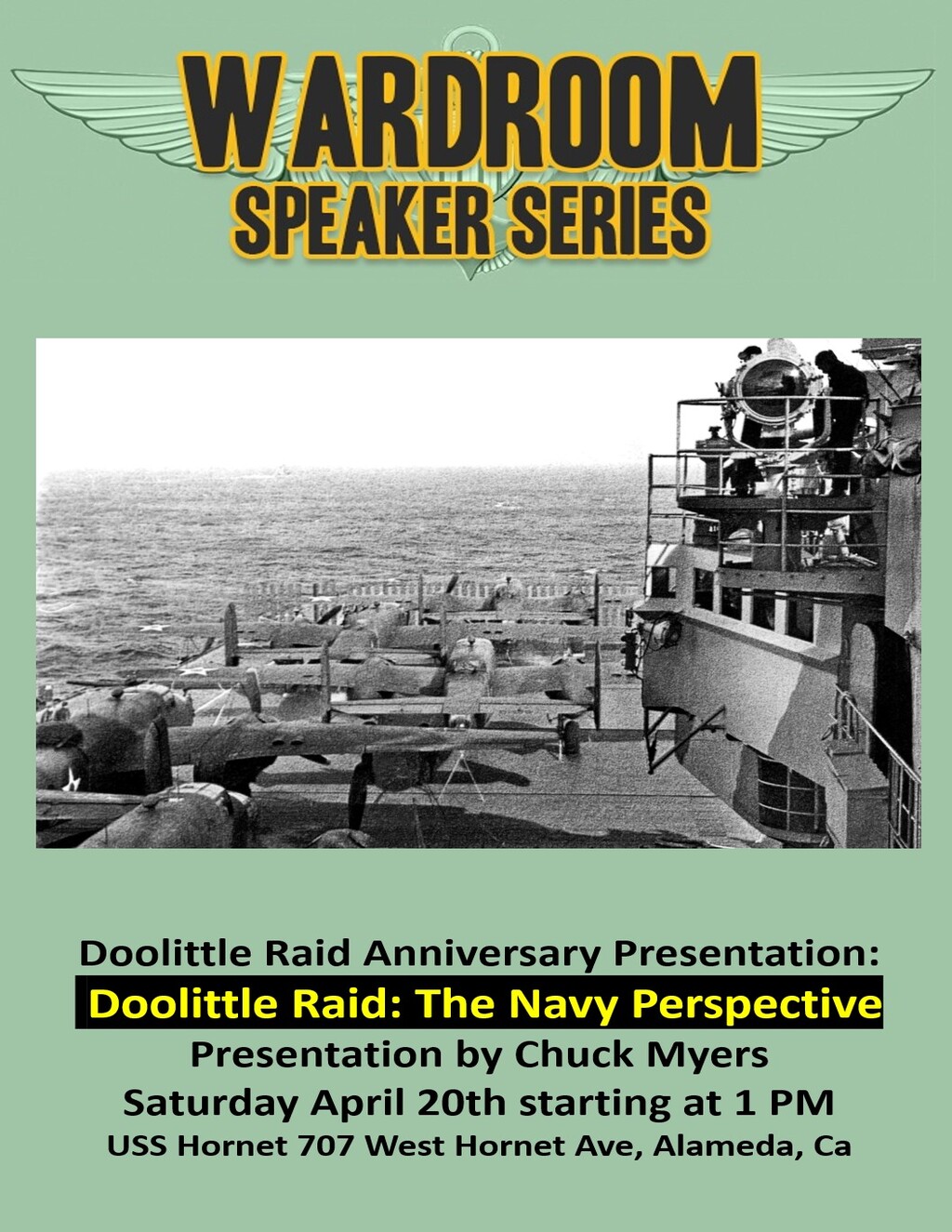 USS Hornet   Sea  Air and Space Museum The Importance of Remembering the Doolittle Raid promotion flier on Digifli com