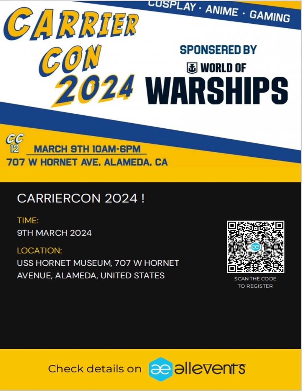 USS Hornet   Sea  Air and Space Museum Don t Miss Out on CarrierCon 2024   The Ultimate Anime and Gaming Experience  promotion flier on Digifli com