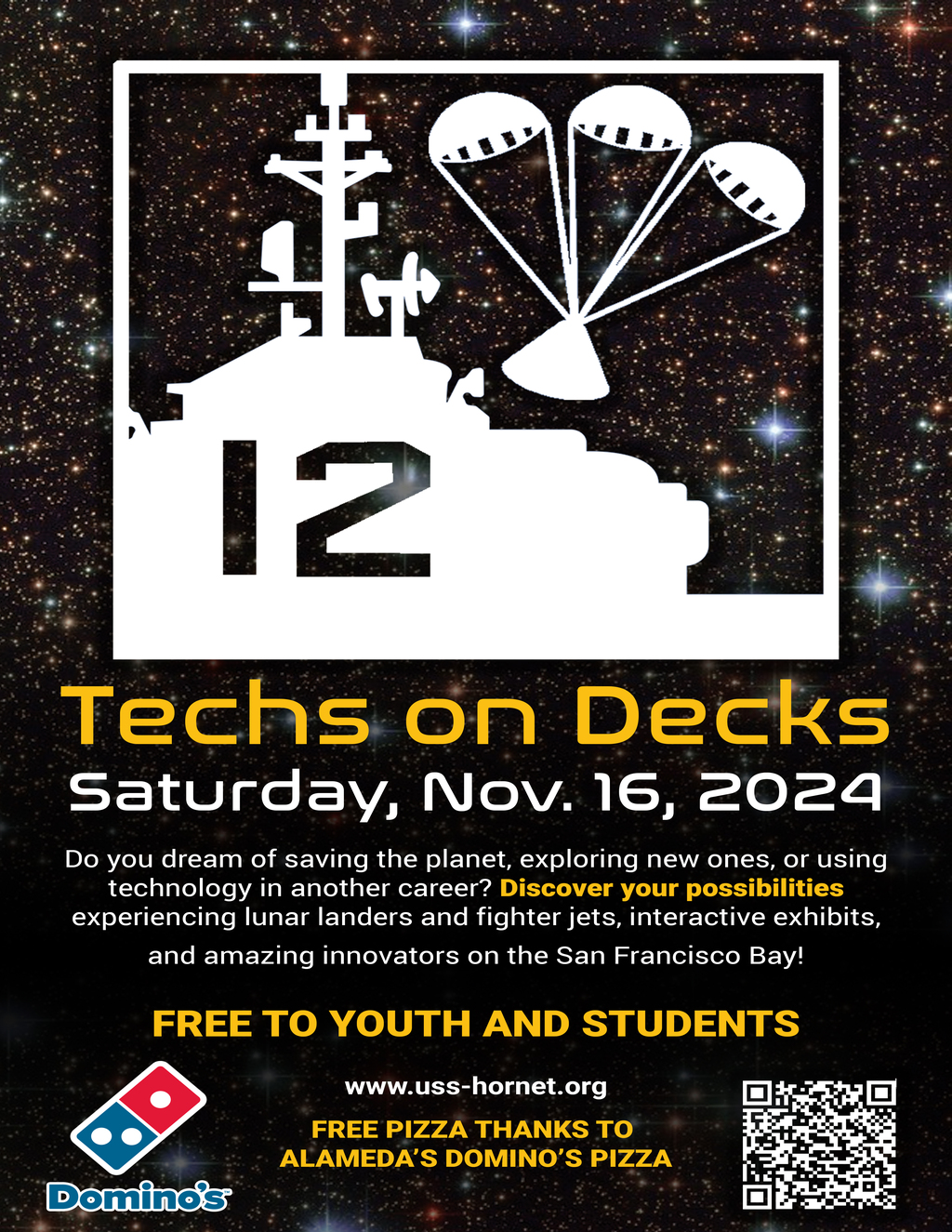 USS Hornet   Sea  Air and Space Museum Ahoy  Adventurers  Join Us for    Techs on Decks    at USS Hornet in Alameda  promotion flier on Digifli com