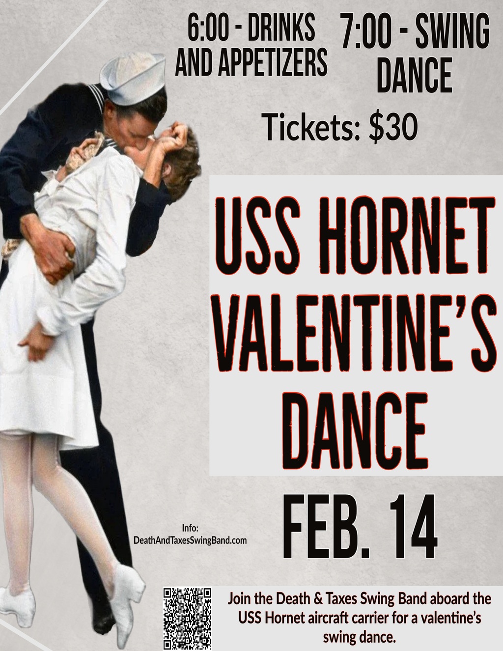 USS Hornet   Sea  Air and Space Museum Love is in the Air at the USS Hornet  A Swingin    Valentine   s Dance in Alameda  promotion flier on Digifli com