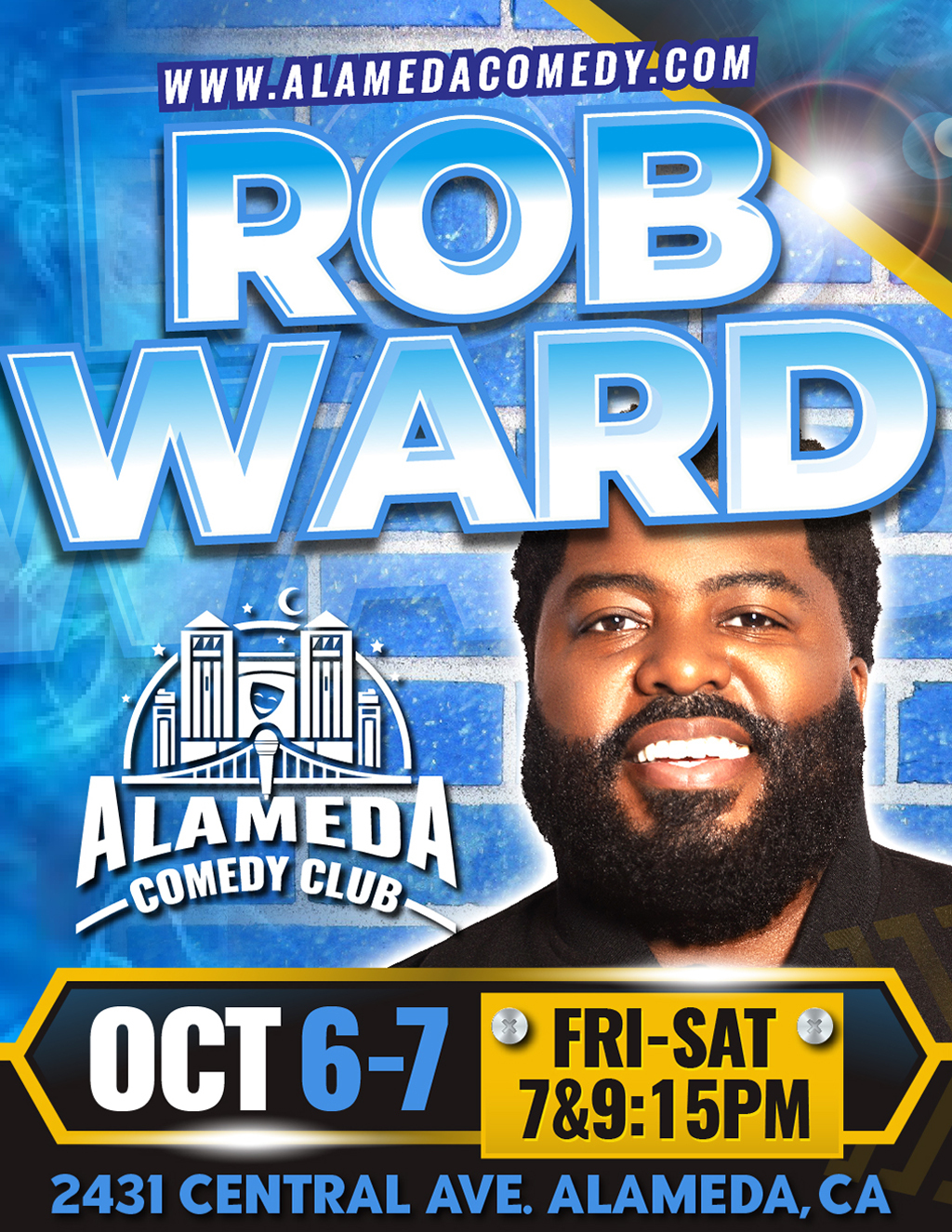 Alameda Comedy Club Alameda Comedy Club October 6th 7th Showtimes promotion flier on Digifli com