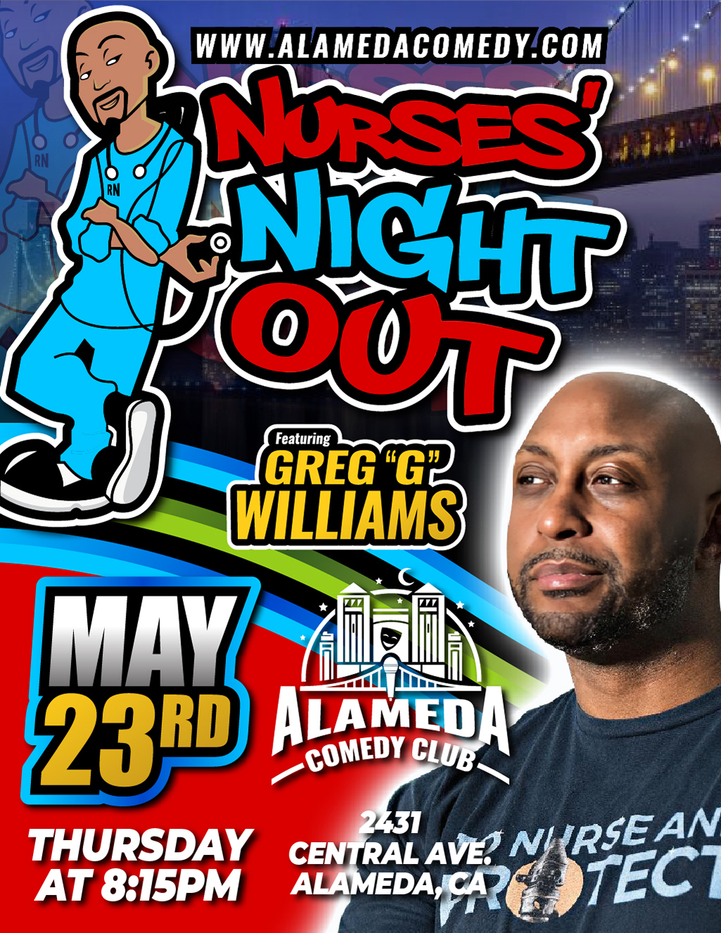 Alameda Comedy Club Join us for a night of laughter with  em Greg  G2  Williams  em  at Alameda Comedy Club  promotion flier on Digifli com