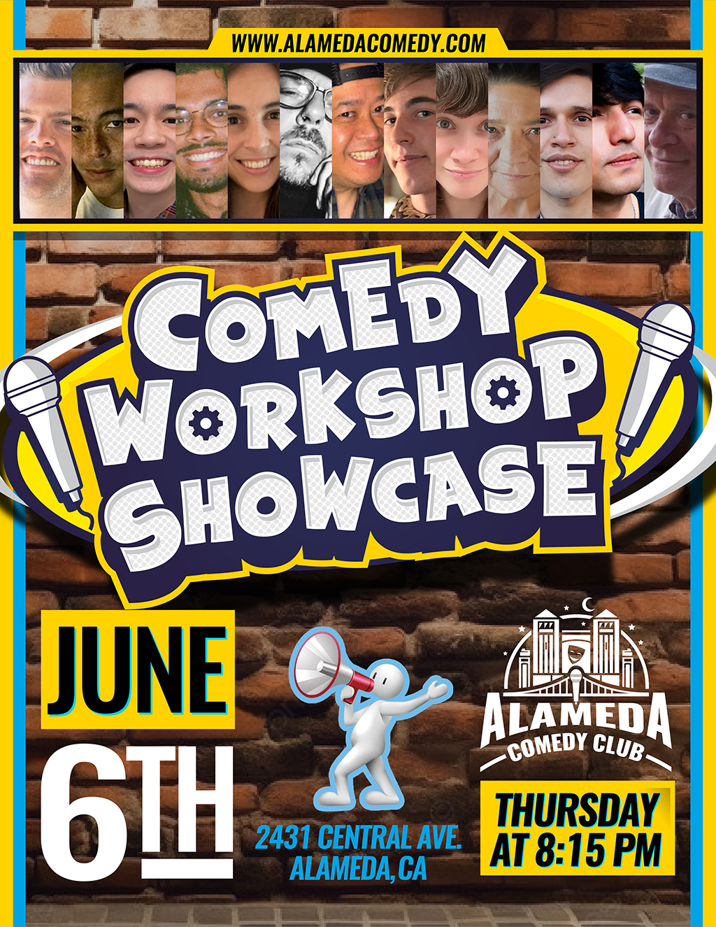 Alameda Comedy Club Get Ready to Laugh  Comedy Workshop Showcase at Alameda Comedy Club  promotion flier on Digifli com