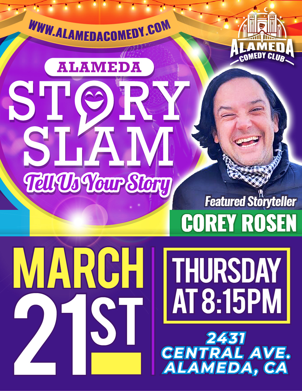 Alameda Comedy Club Join us this Thursday for an exciting night of comedy at the Alameda Comedy Club  promotion flier on Digifli com