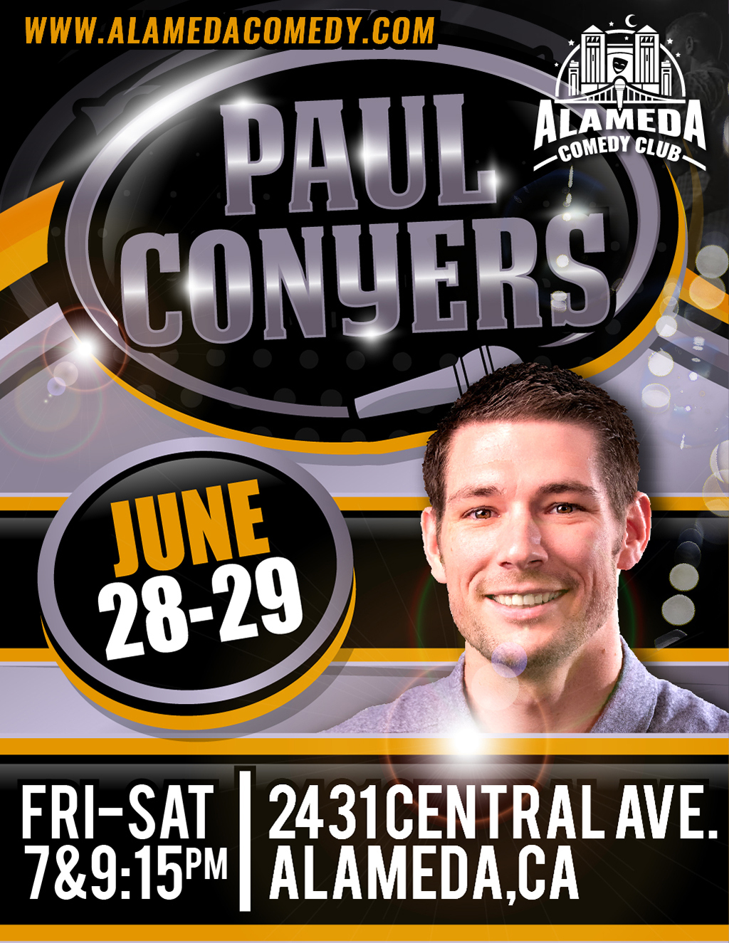 Alameda Comedy Club Get Ready to Laugh with Paul Conyers at Alameda Comedy Club  promotion flier on Digifli com