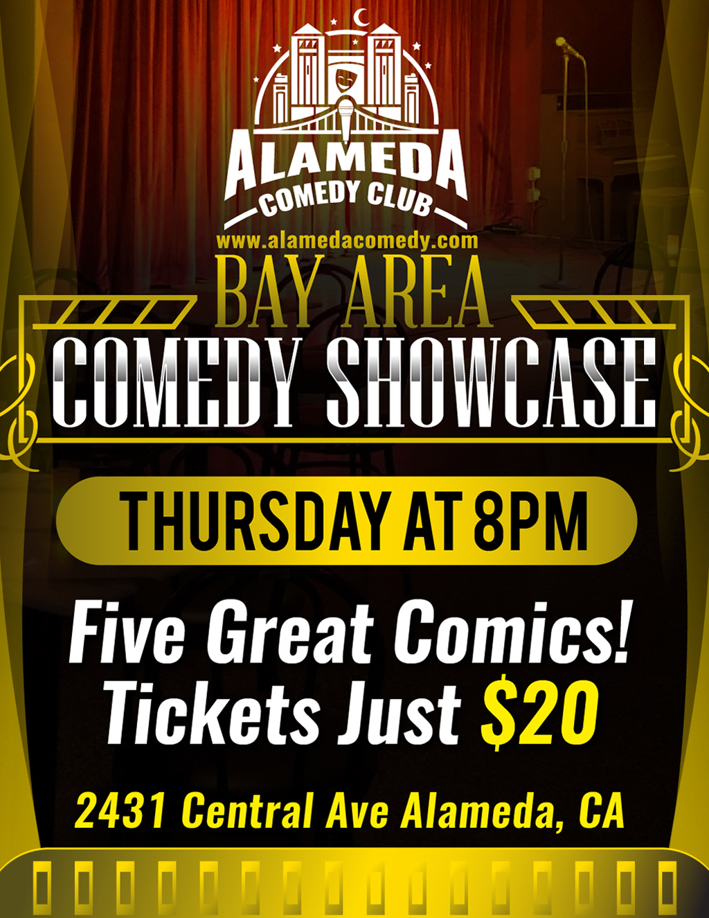 Alameda Comedy Club Ready for a Good Laugh  promotion flier on Digifli com