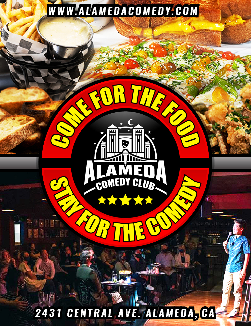 Alameda Comedy Club The Fun Continues at The Alameda Comedy Club  promotion flier on Digifli com