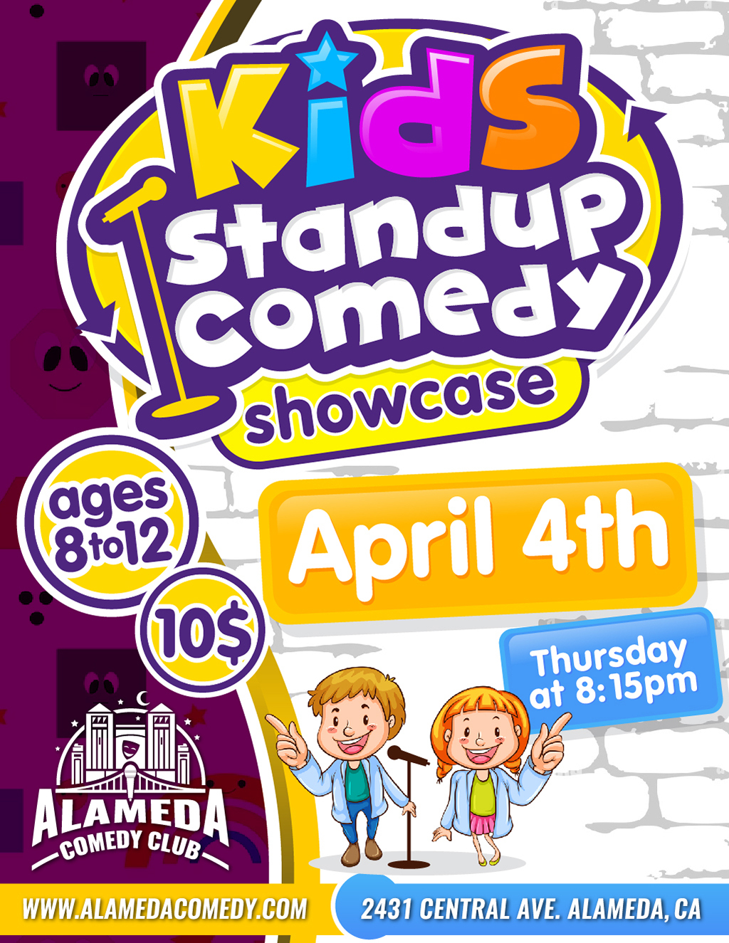 Alameda Comedy Club Upcoming Comedy Showcase at Alameda Comedy Club promotion flier on Digifli com