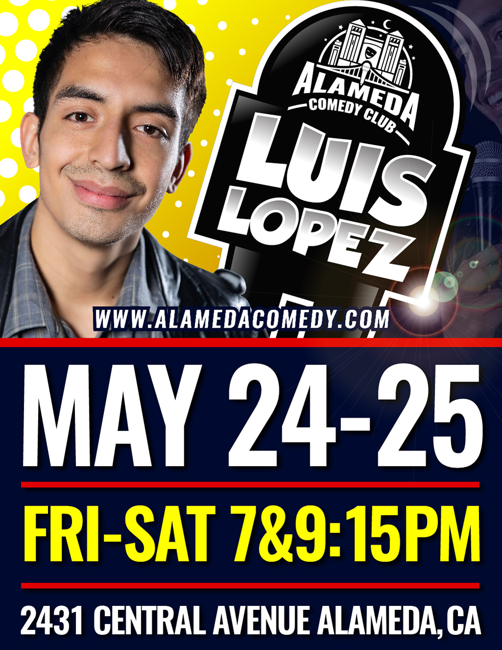 Alameda Comedy Club The Best Comedy Show in Alameda  May 24 25 promotion flier on Digifli com
