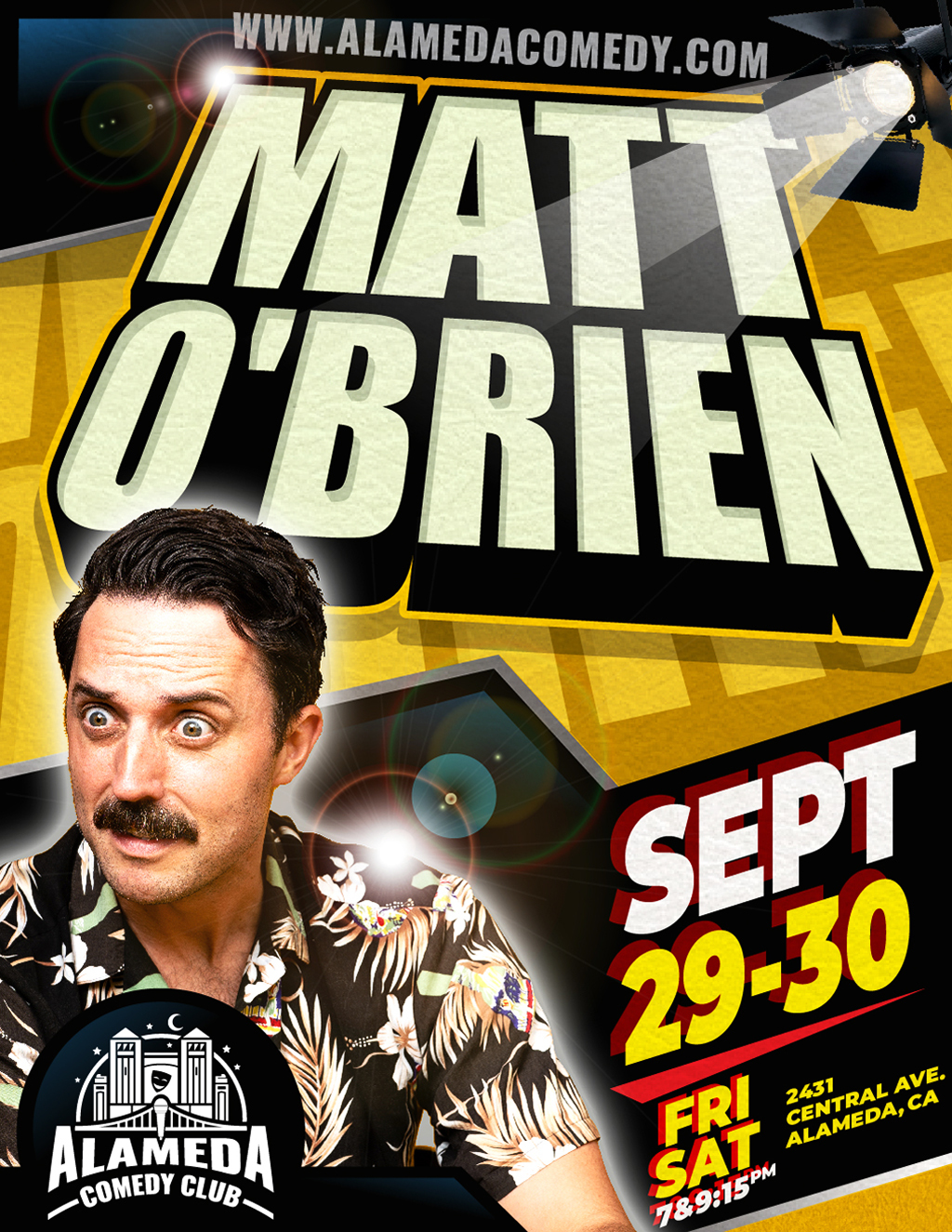 Alameda Comedy Club Catch Stand up Comic O Brien at Alameda Comedy Club  promotion flier on Digifli com