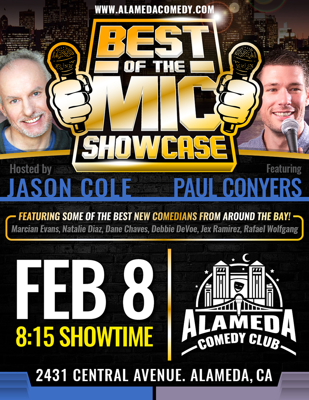Alameda Comedy Club Join Us for the Best of the Showcase at WWW ALAMEDACOMEDY COM promotion flier on Digifli com