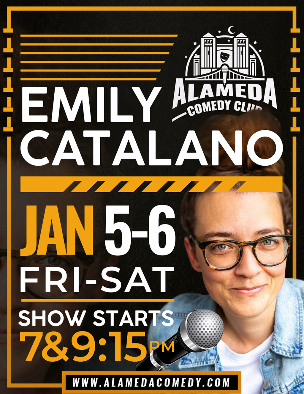 Alameda Comedy Club Come See Emily Catalanos Comedy Show  promotion flier on Digifli com