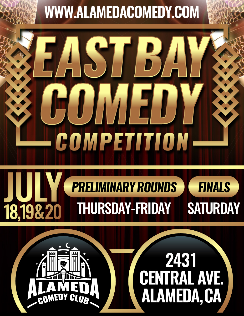 Alameda Comedy Club Get Ready to Laugh Your Socks Off at the East Bay Comedy Competition  promotion flier on Digifli com