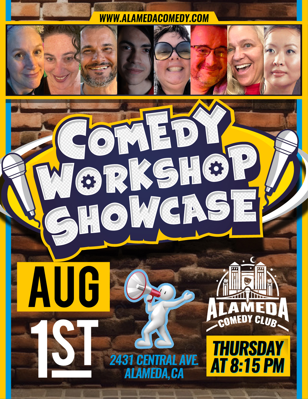 Alameda Comedy Club Laugh Out Loud at the Comedy Workshop Showcase  promotion flier on Digifli com