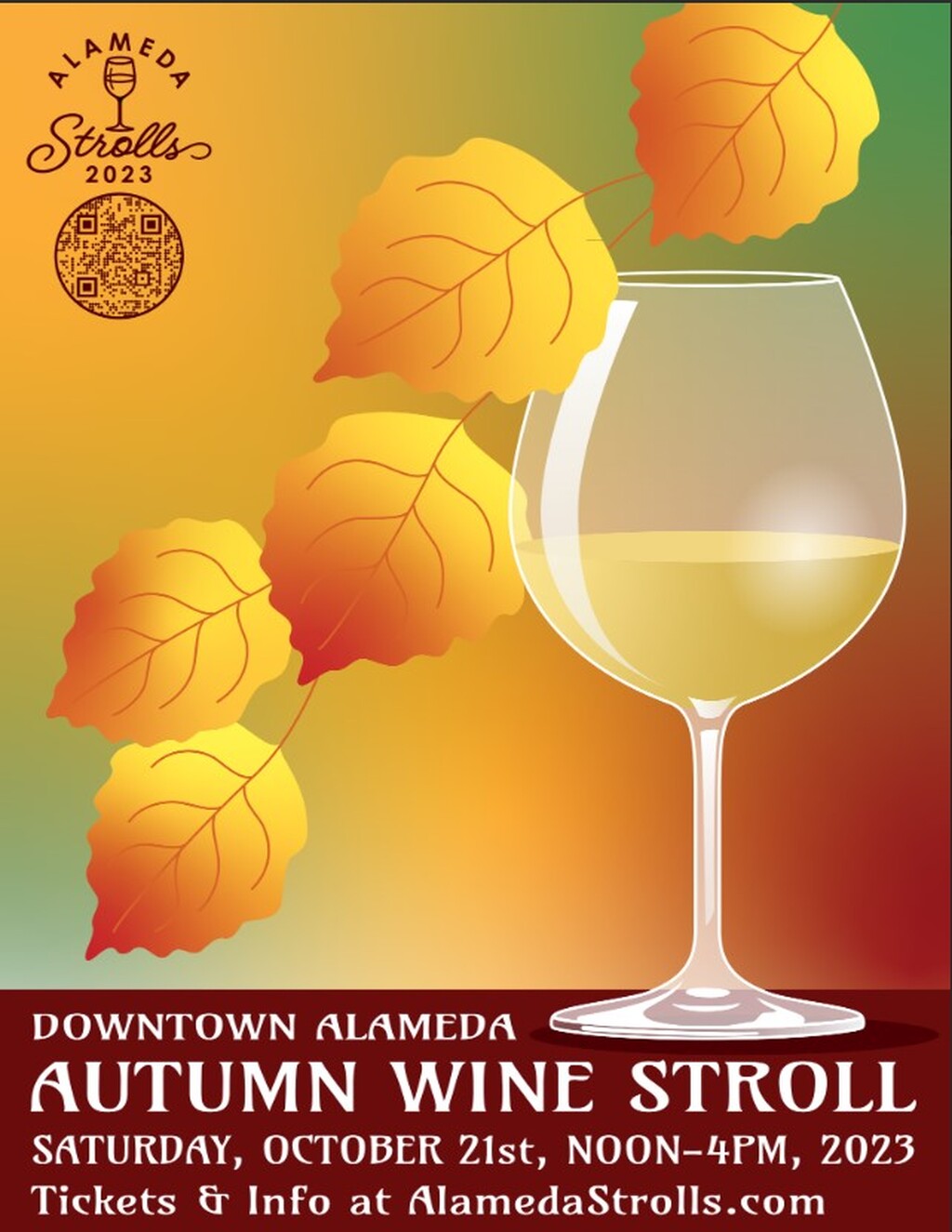  Autumn Wine Stroll Coming to Downtown Alameda in 2023  promotion flier on Digifli com