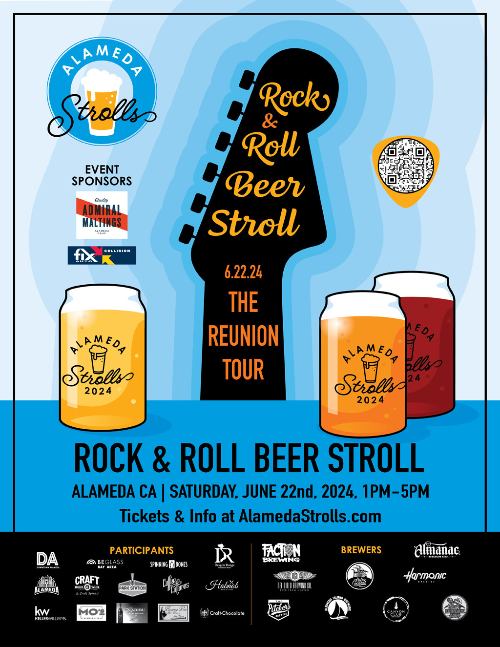 Alameda Island Brewing Company Join us for the 2024 Rock   Roll Beer Stroll in Alameda  CA promotion flier on Digifli com