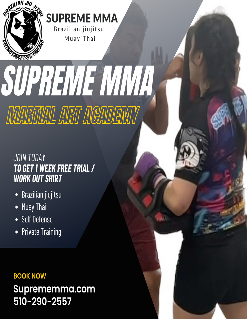 SupremeMmaBrazilianJiujitsuJoinSupremeMMAMartialArtAcademytoGet1WeekFreeTrialpromotionflieronDigiflicom