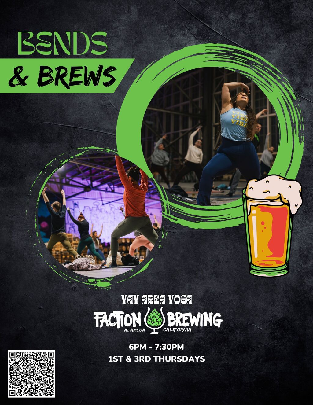 Faction Brewing Join Us for Bends   Brews at Faction Brewing in Alameda  California promotion flier on Digifli com