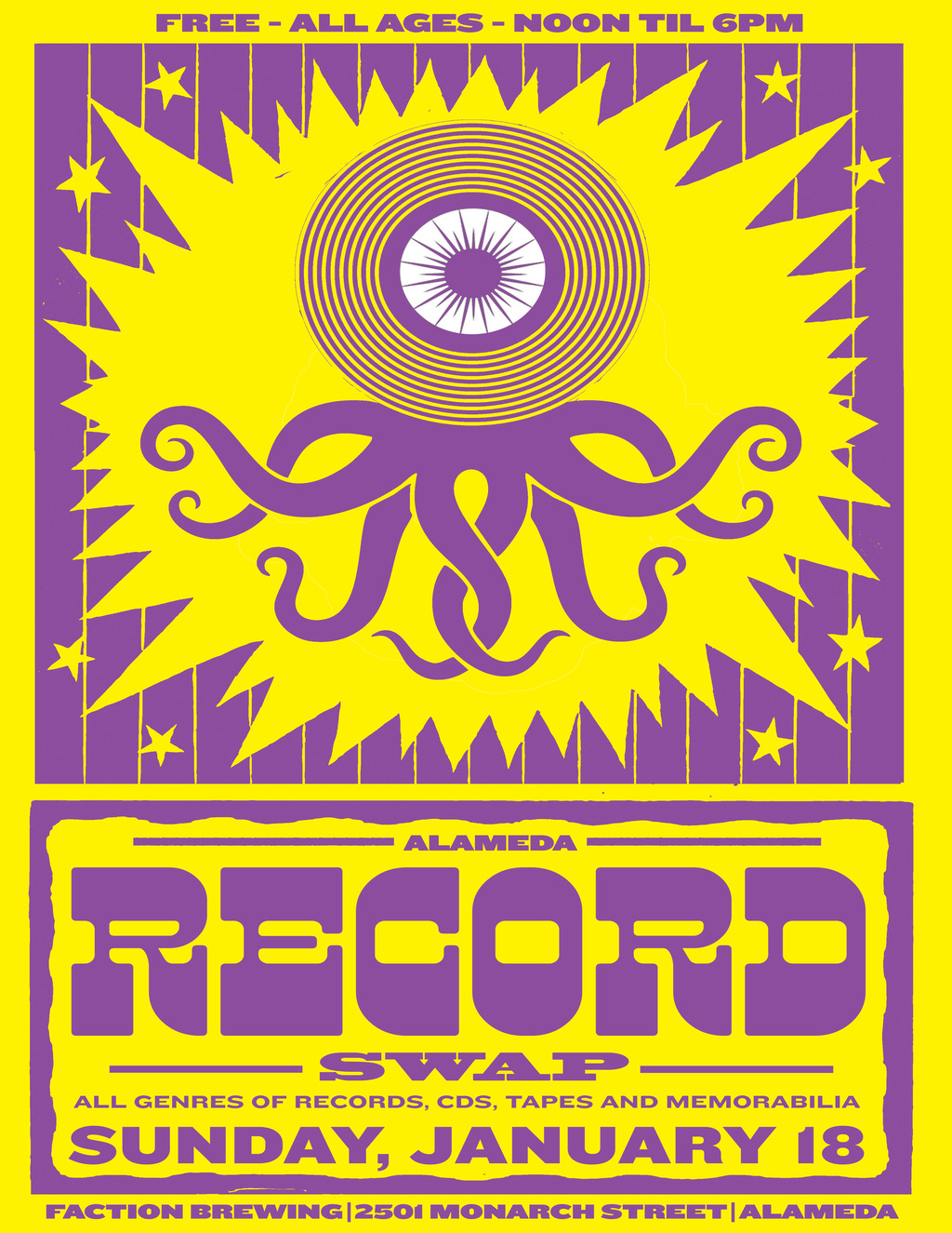 Faction Brewing Faction Brewing  Alameda   Record Swap Event promotion flier on Digifli com