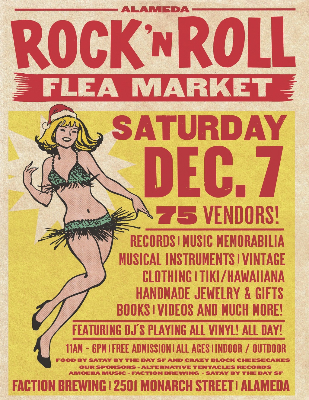 Faction Brewing Get Ready to Rock at Faction Brewing   s Flea Market in Alameda promotion flier on Digifli com