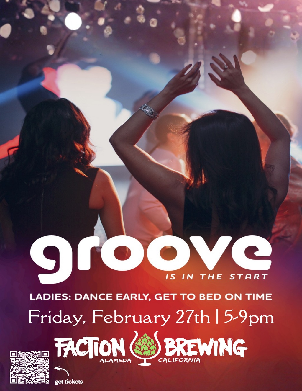 Faction Brewing Faction Brewing  Alameda  Ladies  Early Dance Event promotion flier on Digifli com