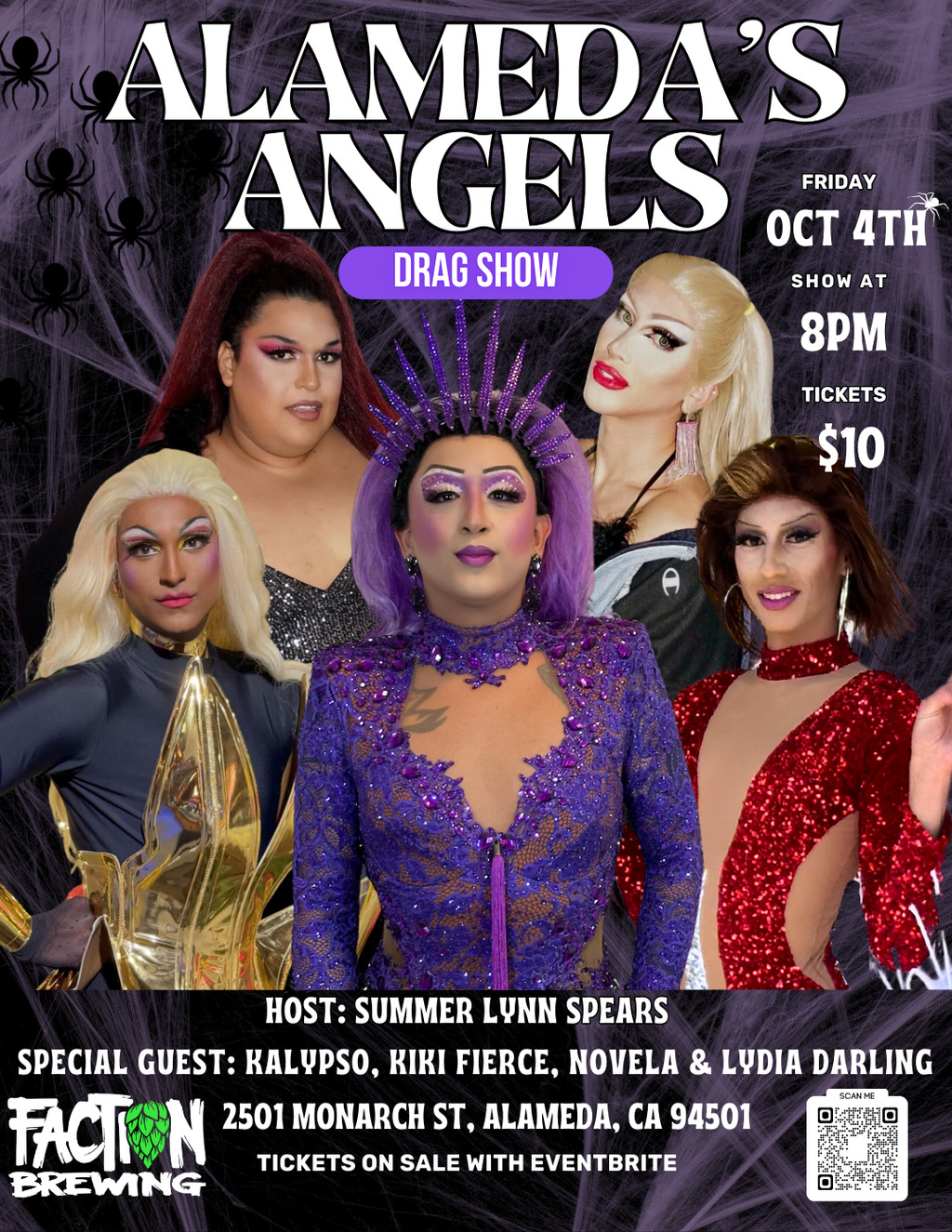 Faction Brewing Alameda   s Angels Bring the Glam to Faction Brewing  Alameda  promotion flier on Digifli com