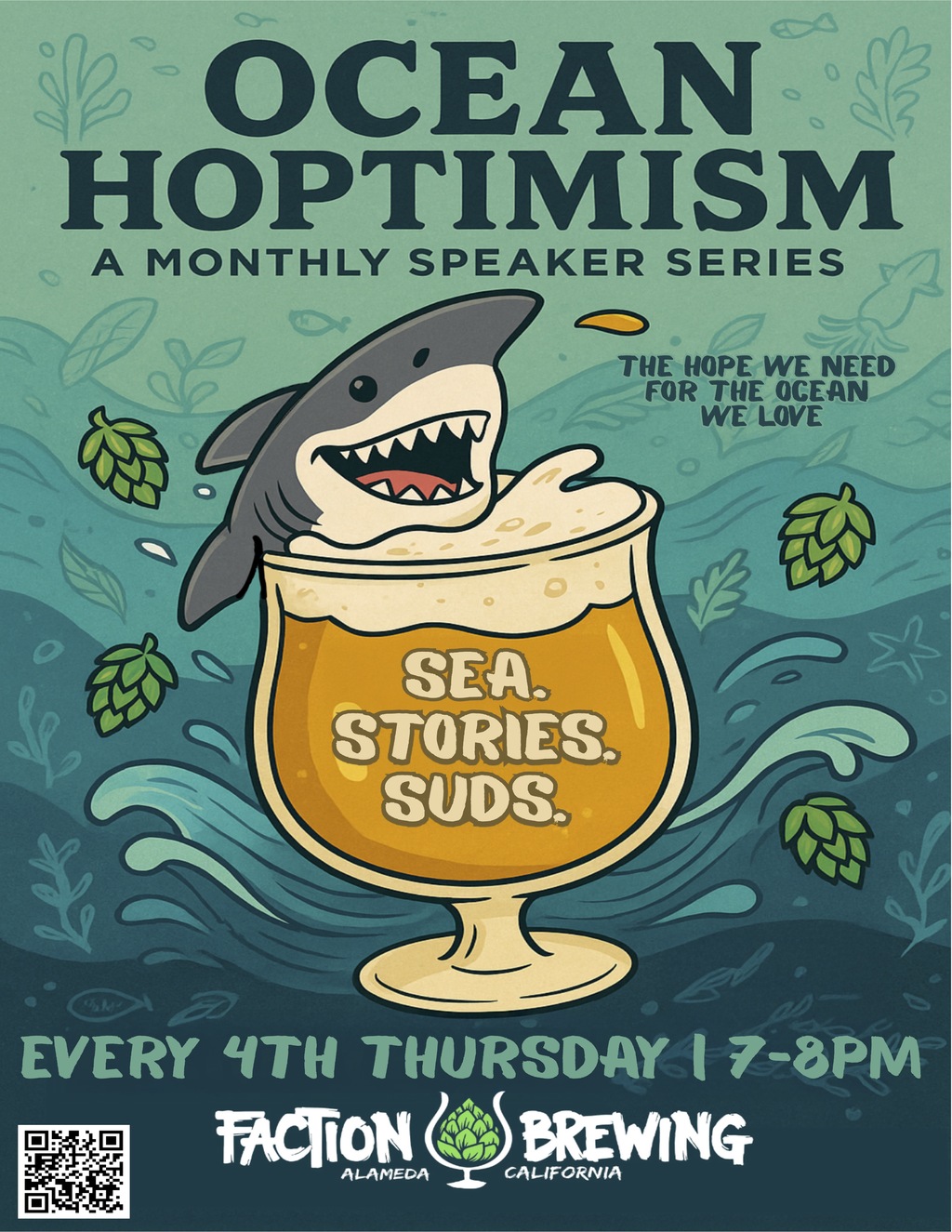 Faction Brewing Faction Brewing  Alameda  Ocean Hoptimism Speaker Series promotion flier on Digifli com
