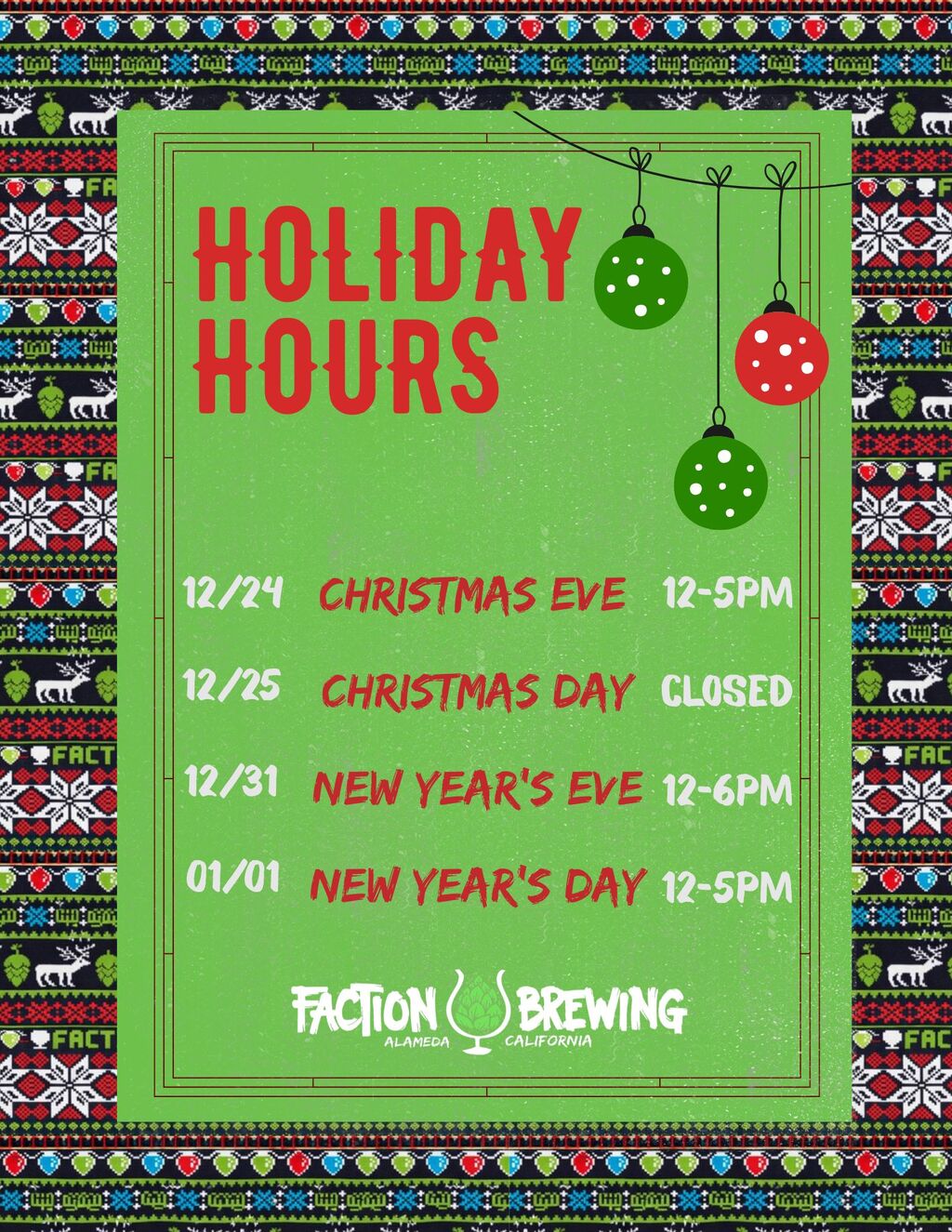 Faction Brewing Faction Brewing  Alameda promotion flier on Digifli com