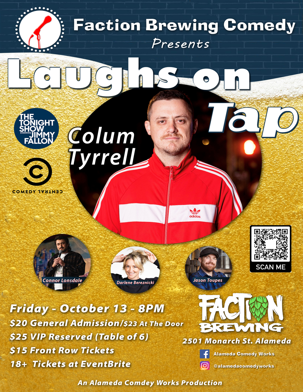 Faction Brewing It s Laugh Out Loud at the Alameda Comedy Works  promotion flier on Digifli com