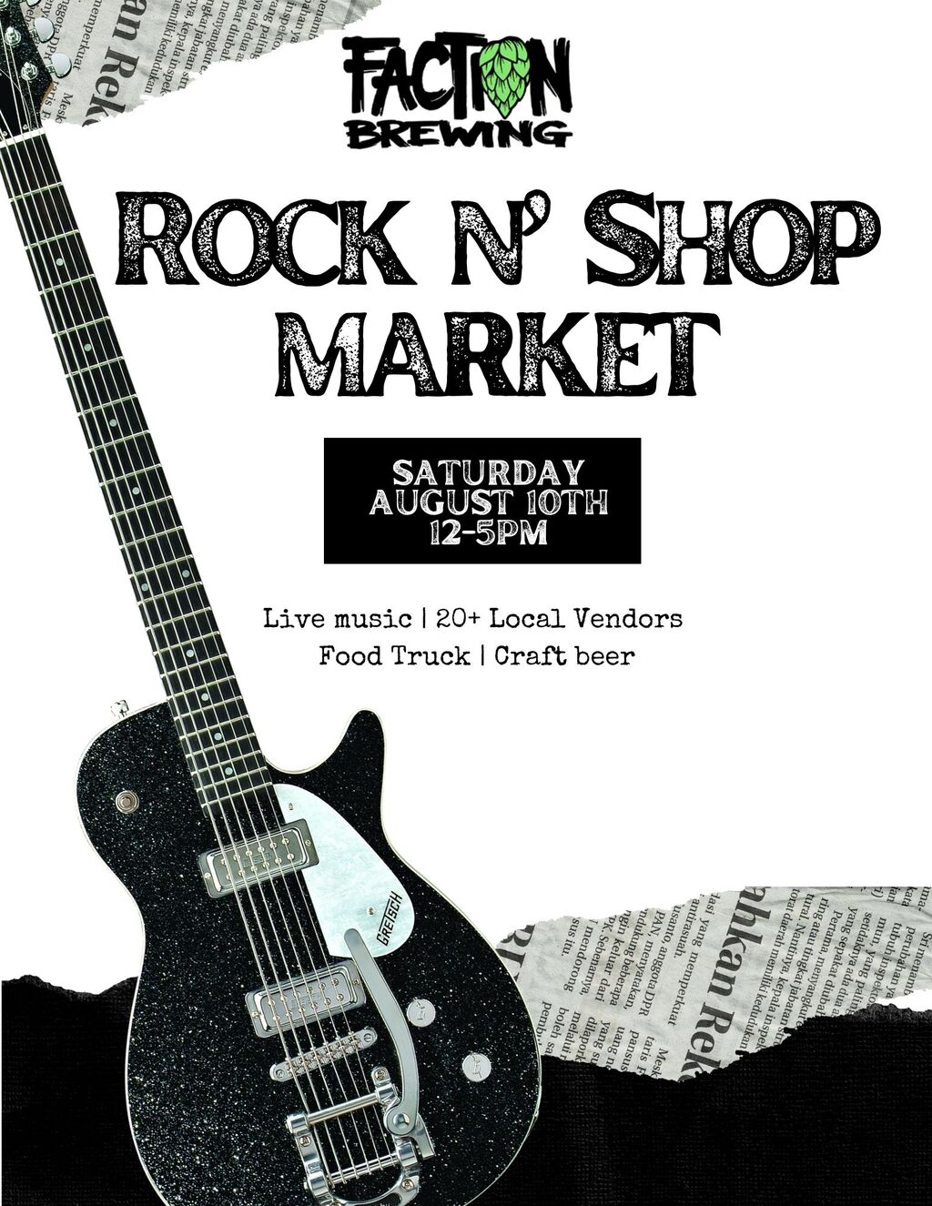 Faction Brewing Rock N  Shop Market  A Local Event You Won t Want to Miss  promotion flier on Digifli com