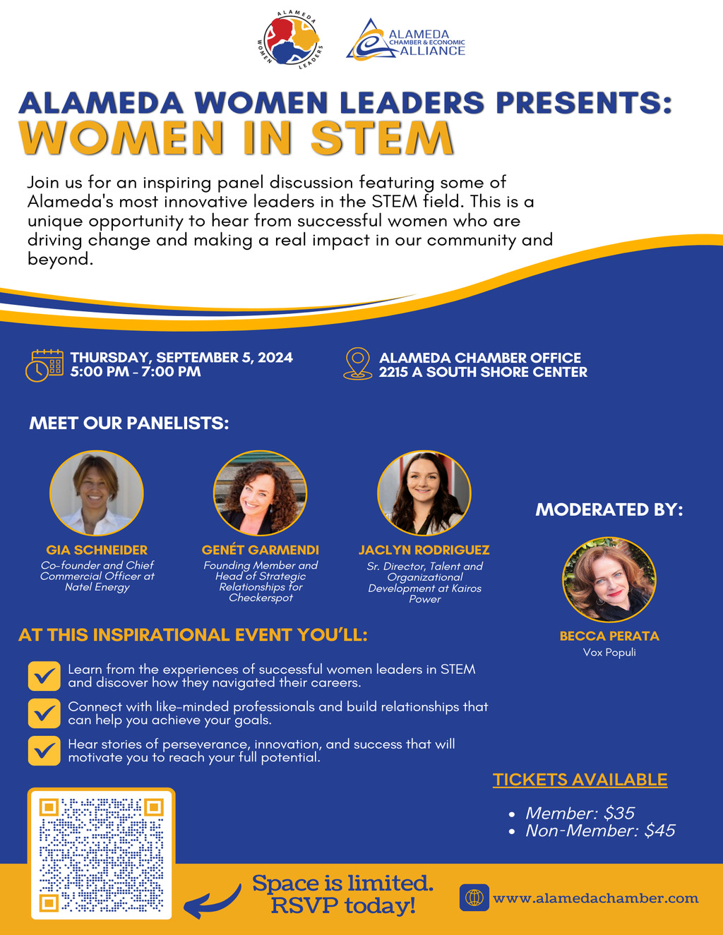 Alameda Chamber Of Commerce Get Inspired at  Women in STEM  in Alameda  promotion flier on Digifli com