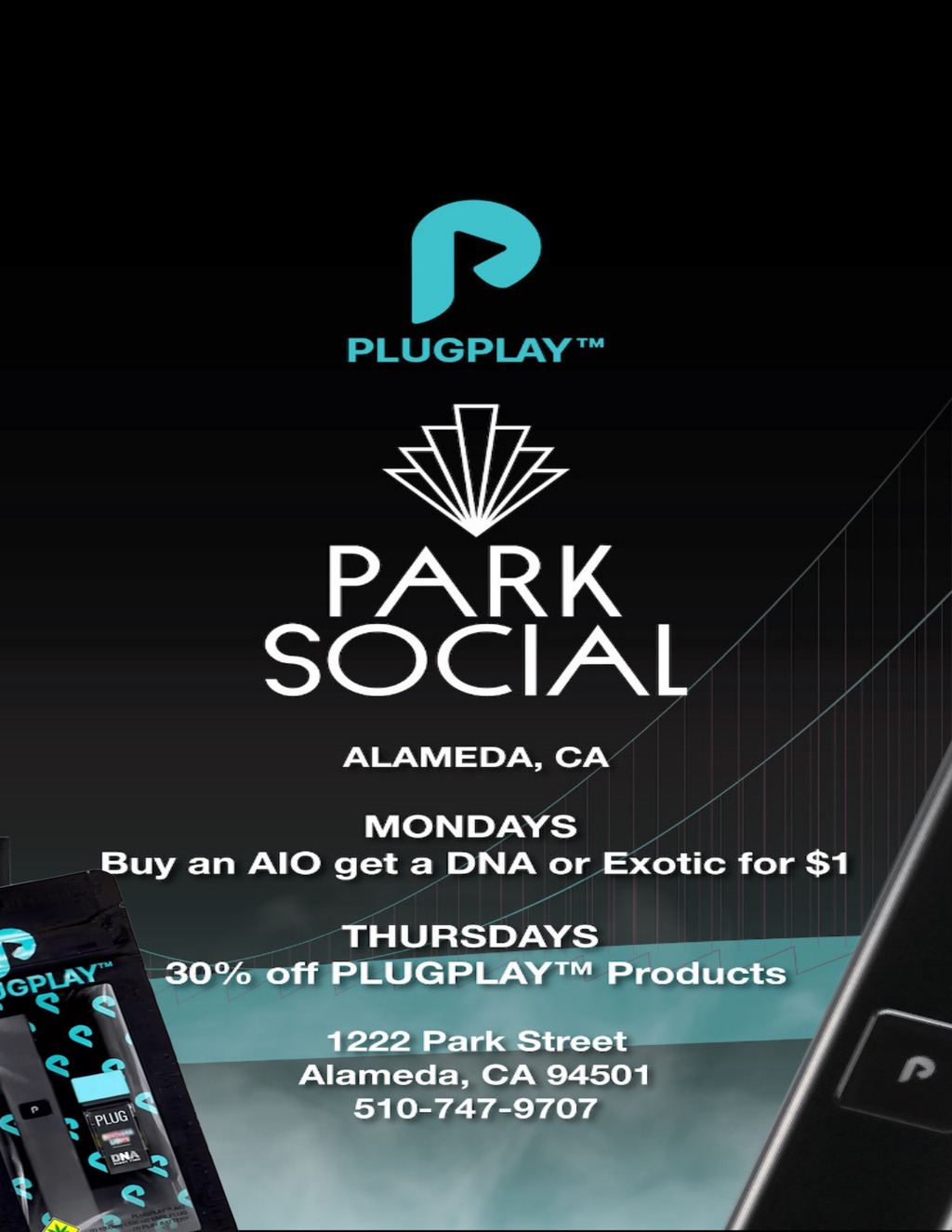 Park Social Park Social  Alameda  Weekly Promotions promotion flier on Digifli com