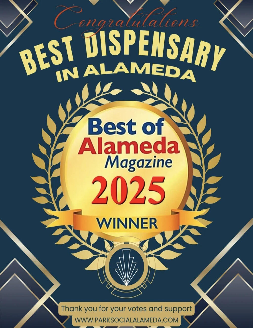 Park Social Park Social  Alameda  Best Dispensary Award promotion flier on Digifli com
