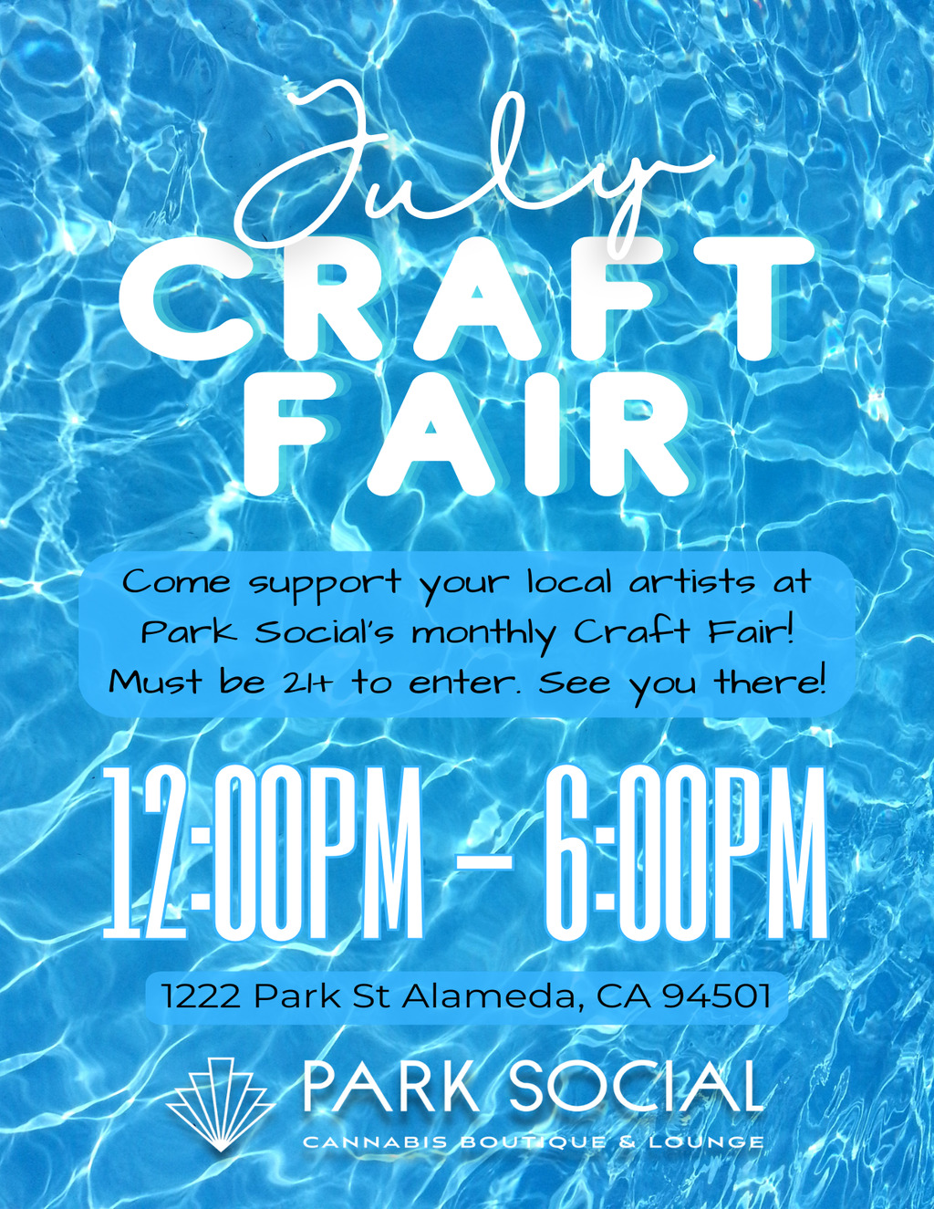 1222 Park St Get Crafty This July at Park Social s Craft Fair  promotion flier on Digifli com