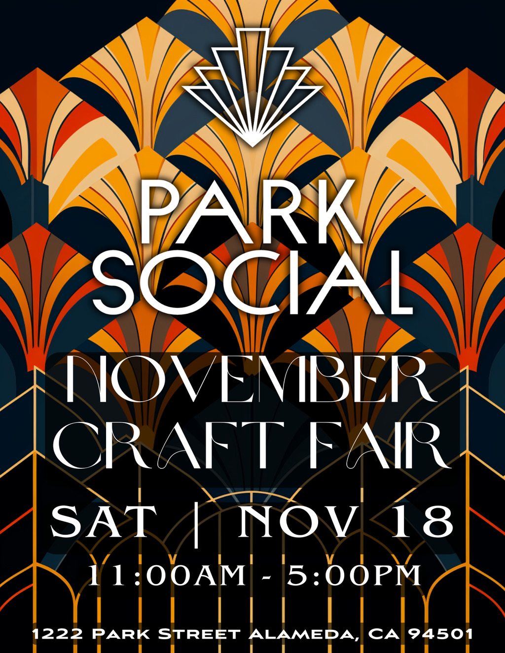 Park Social Park Avenue Craft Fair  November 18th in Alameda  promotion flier on Digifli com