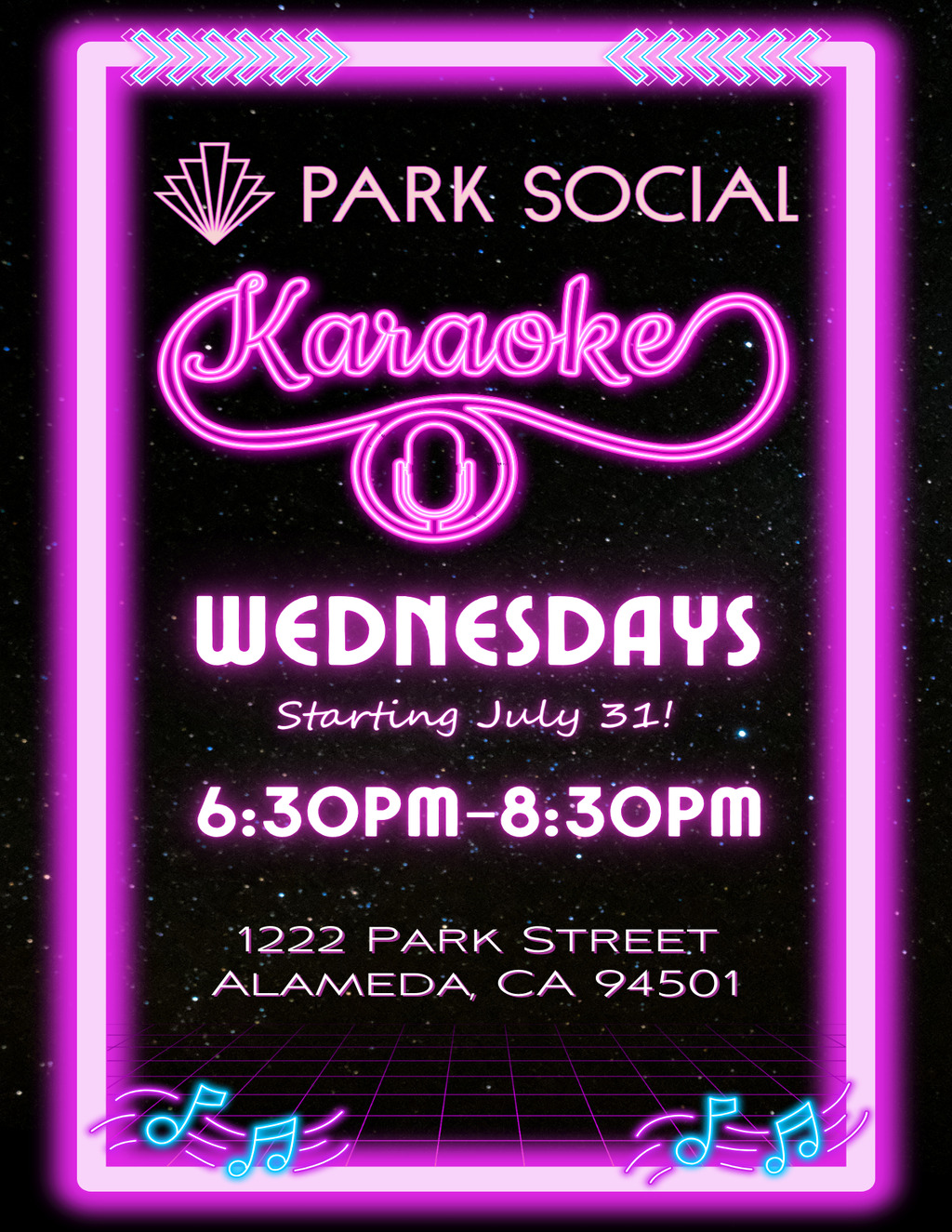 1222 Park St Get Ready to Sing Your Heart Out at Park Social Karaoke Night  promotion flier on Digifli com