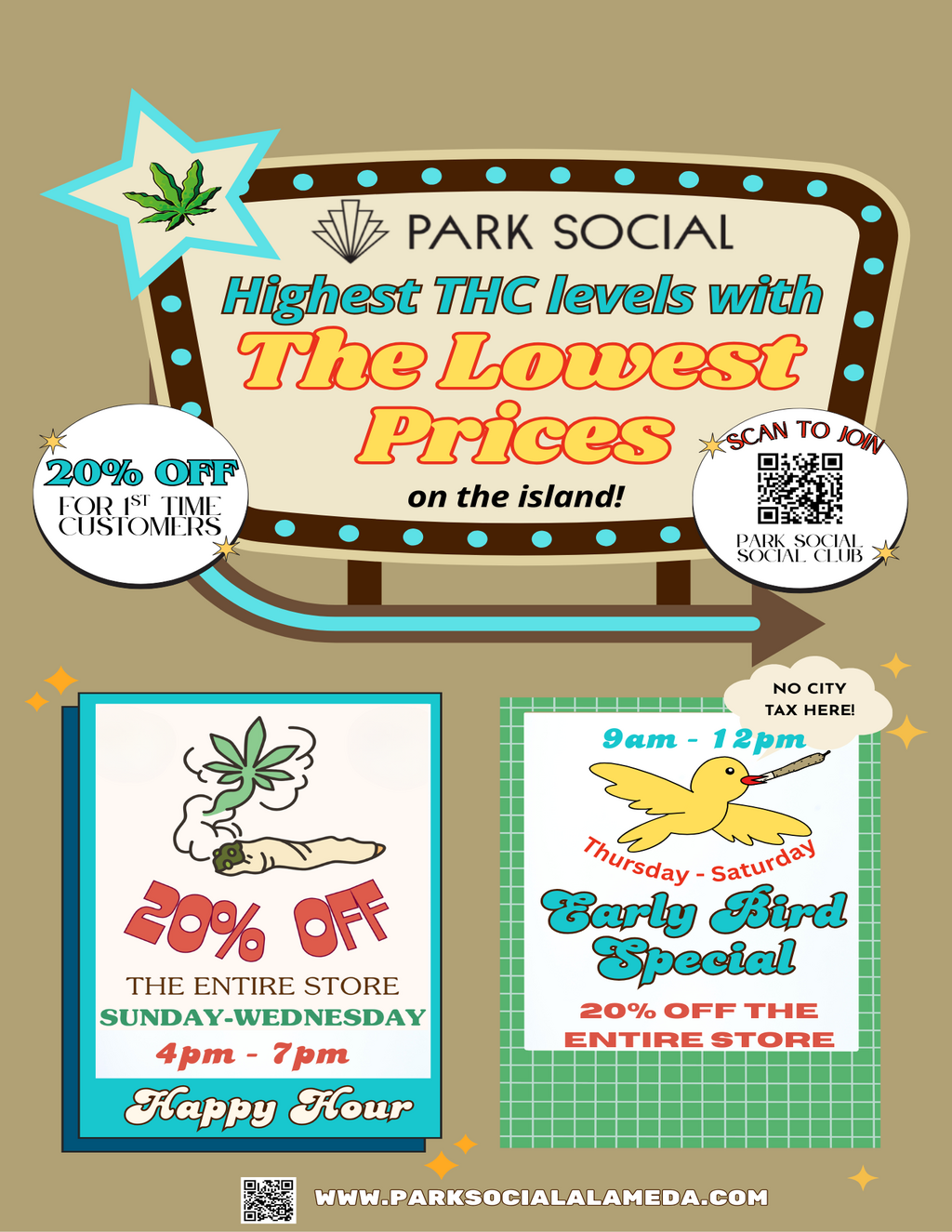 Park Social Park Social  Alameda  Discount Offers on THC Products promotion flier on Digifli com