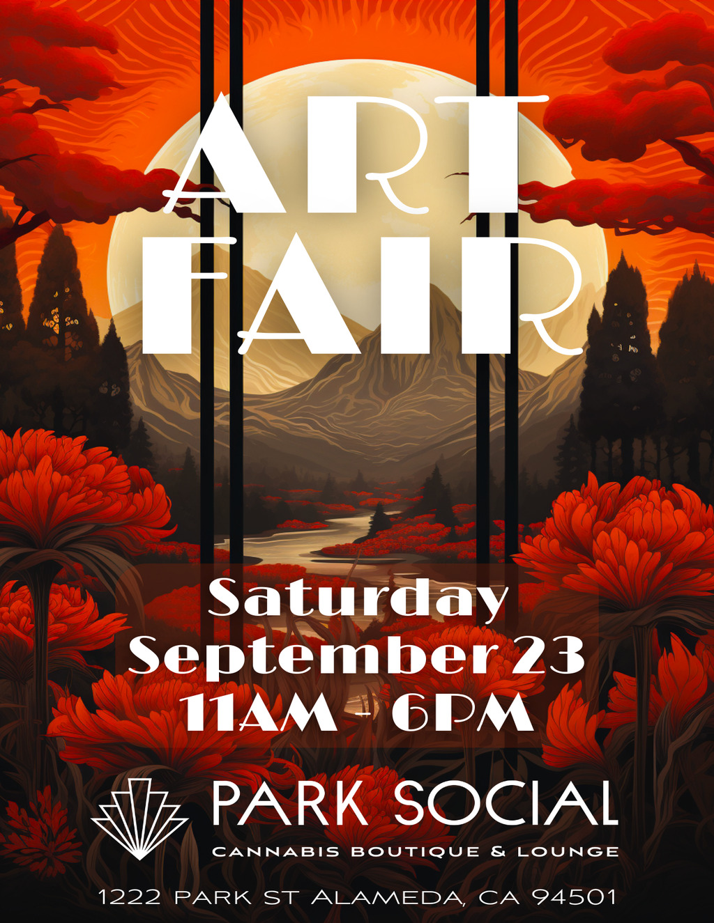 Park Social Park Social Cannabis Boutique and Lounge Open House promotion flier on Digifli com